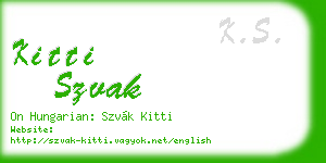 kitti szvak business card