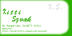 kitti szvak business card